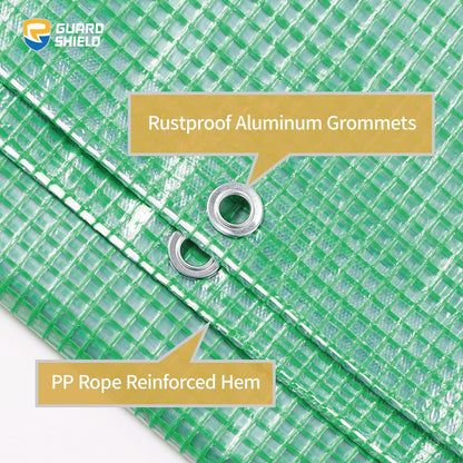 GUARD SHIELD Clear Green Tarp Heavy Duty 8x20 Feet Waterproof for Greenhouse Outdoor Garden Poly Cover UV Resistant 3x3 Weave 10mil