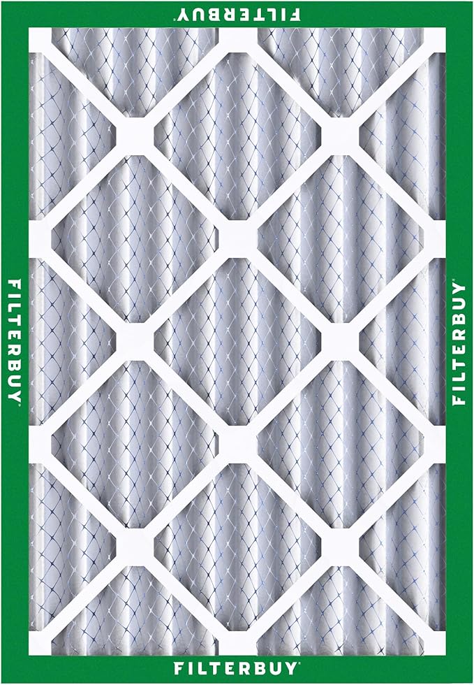 Filterbuy 17x20x4 Air Filter MERV 8 Essential Dust & Allergy Defense (5-Pack), Electrostatic Pleated HVAC AC Furnace Filters Replacement, Made in USA (Actual Size: 16.50 x 19.50 x 3.63)