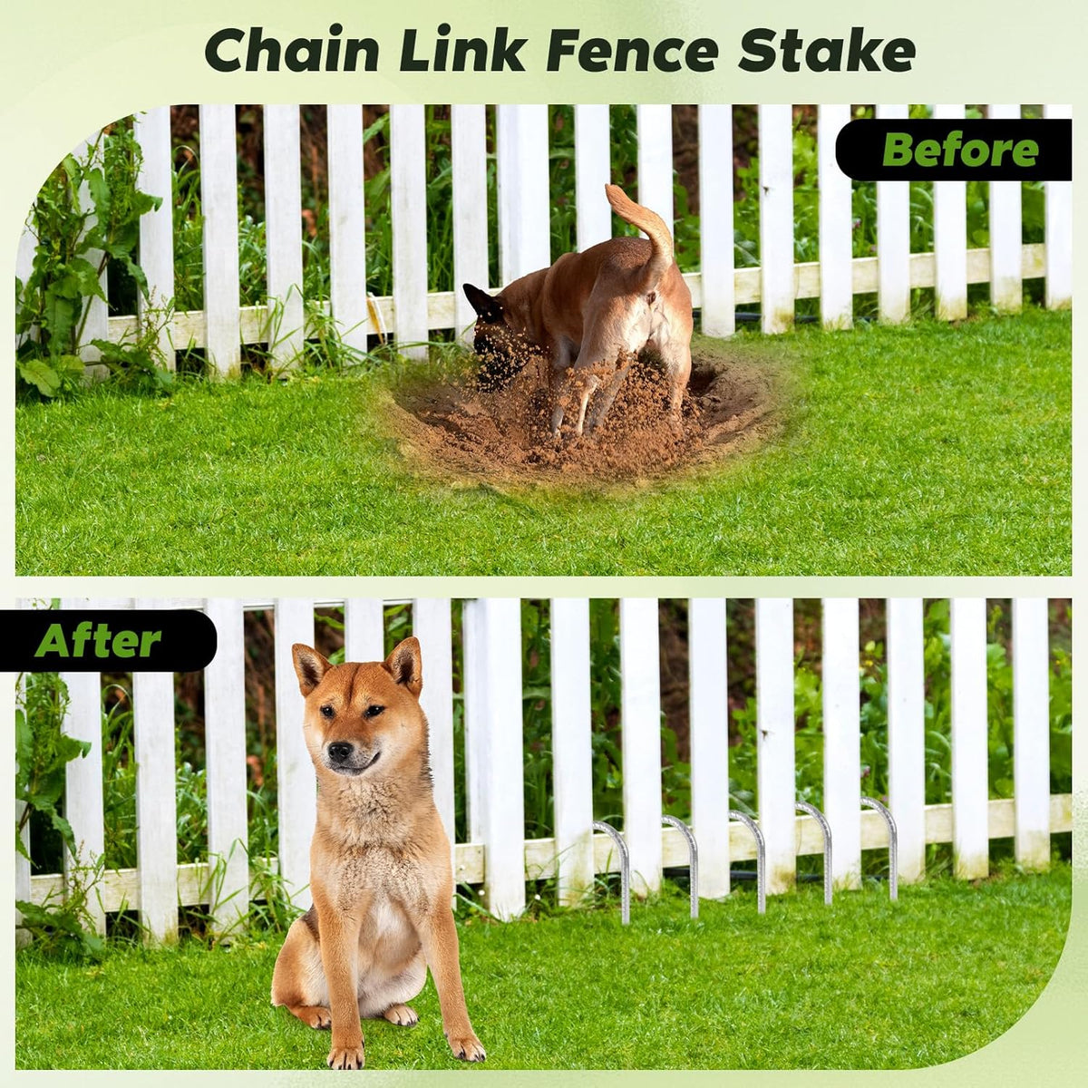 12 inches Tent Stakes Heavy Duty 34-Pack, 5/16" Diameter J Hook Fence Stakes Rebar Ground Stake for Inflatables, Tarp, Yard Lawn Outdoor Decoration