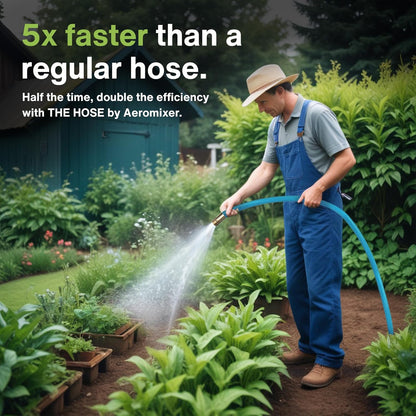 Aeromixer THE HOSE - 1 Inch Garden Hose 100 Ft, Includes Adapters 3/4 Spigots, Kinkless Commercial Garden Hoses, Heavy Duty Water Hoses for Outdoors, 650 PSI High-Pressure Watering Tool
