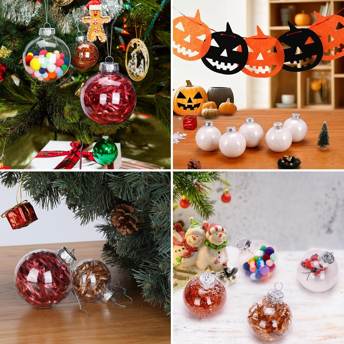 12 Pack Clear Plastic Fillable Ornament Ball 3.15''/80mm for Christmas,Holiday, Wedding,Home Decor