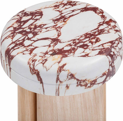 Tov Furniture Sheila Wood and Breccia Capraia Textured Concrete Side Table