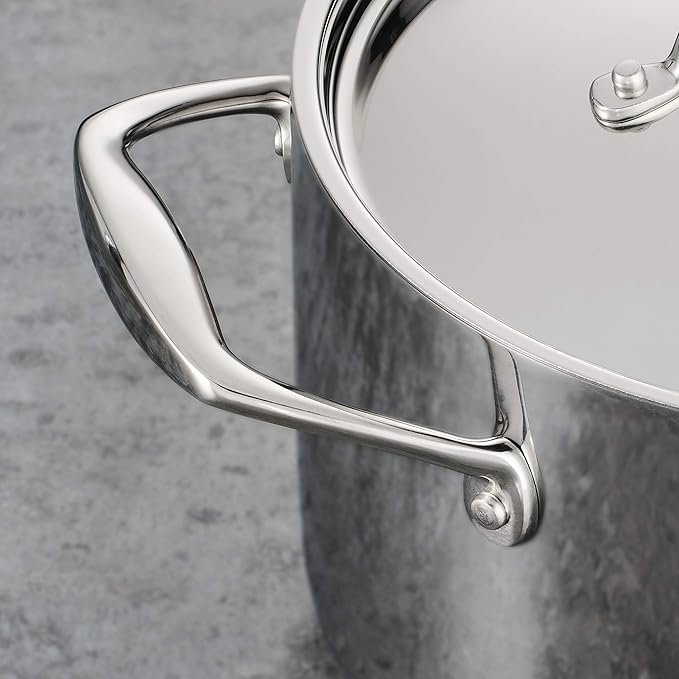 Tramontina Signature Tri-Ply Clad Stainless Steel 3-Quart Saute Pan with Lid, Induction-Ready Cooking Pan, Dishwasher-Safe, NSF-Certified, Made in Brazil