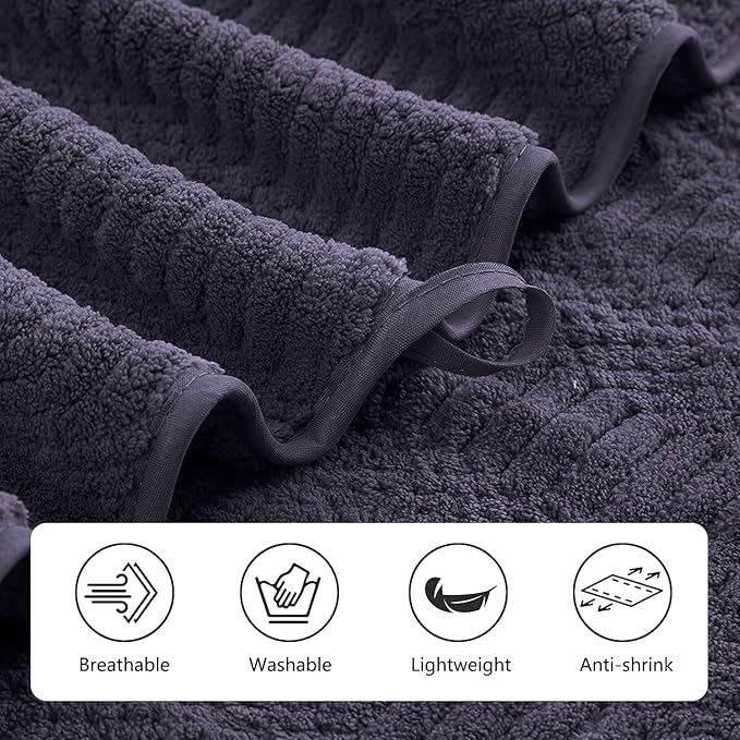 4 Piece Oversized Bath Towels Set 35x70 Inches, Purple Extra Large Soft Bath Sheet Chair Towels 600 GSM Highly Absorbent Quick Dry Towels Set for Bathroom Hotel Spa…