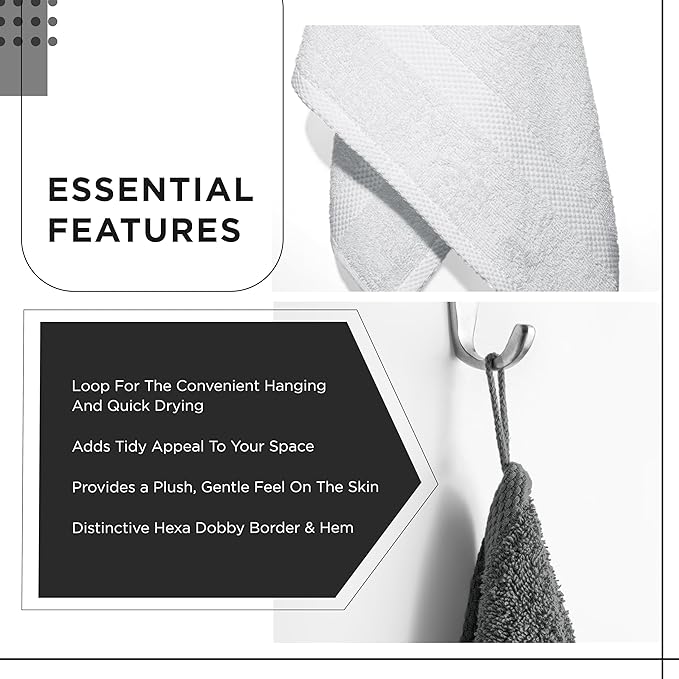 600 GSM 100% Cotton Bath Towels, White, Set of 2, Highly Absorbent, Plush, Soft, Quick Dry, 2 Pieces Combed Cotton Luxury Towels for Hotels, Spa, Salon, Bathroom, Dorm, Pack of 2