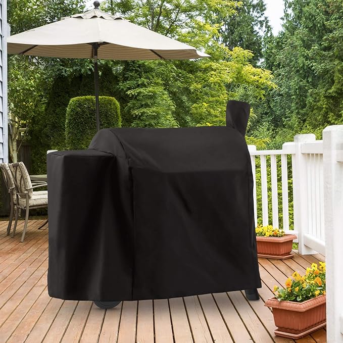 Waterproof Pellet Grill Cover Compatible with Traeger Pro 34 Series - Full Length Heavy Duty Wood Pellet Smoker Covers for Texas Elite, Pro 780, Outdoor Barbecue Grill Protector