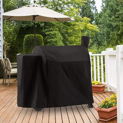 Waterproof Pellet Grill Cover Compatible with Traeger Pro 34 Series - Full Length Heavy Duty Wood Pellet Smoker Covers for Texas Elite, Pro 780, Outdoor Barbecue Grill Protector