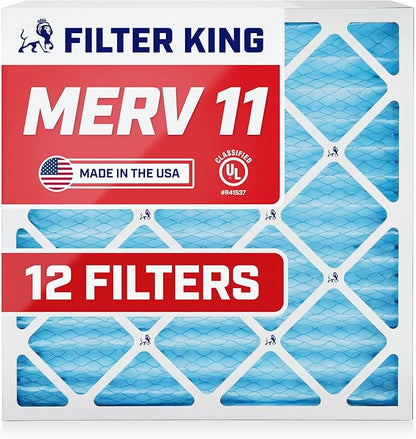 Filter King 30x32x1 Air Filter | 12-PACK | MERV 11 HVAC Pleated A/C Furnace Filters | MADE IN USA | Actual Size: 30 x 32 x .75"