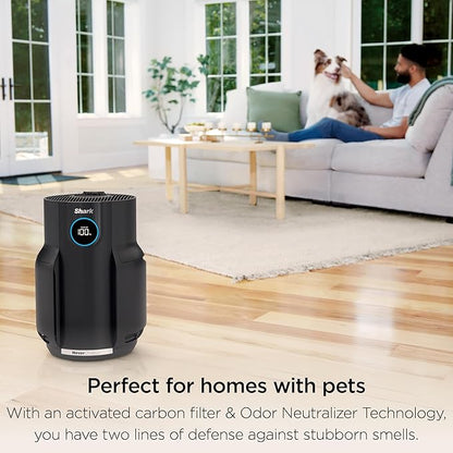 Shark Air Purifier for Home, NeverChange, for Large Room, HEPA-Exceeding Filter, Captures Pollutants, Pet Dander, Dust, Odor, Smoke, and More, Odor Neutralizer, HP152, Charcoal