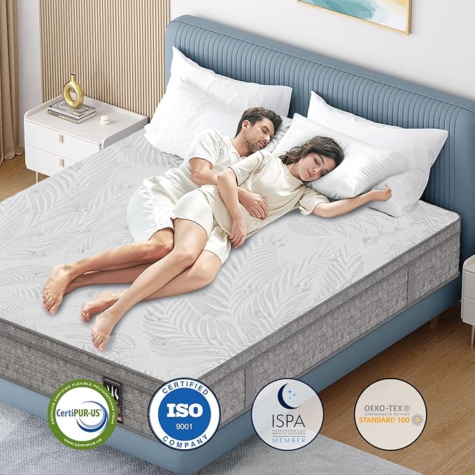 California King Mattress 14 Inch,Memory Foam Mattress with Pocket Spring, Soft & Comfortable Medium Plush, Motion Isolation, CertiPUR-US Certified (84"*72"*14")