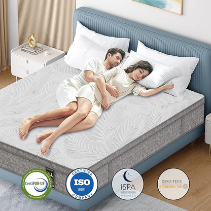 King Mattress 14 Inch, Memory Foam Mattress with Pocket Spring, Soft & Comfortable Medium Firm, Motion Isolation, Pressure Relief, CertiPUR-US Certified (80"*76"*14")