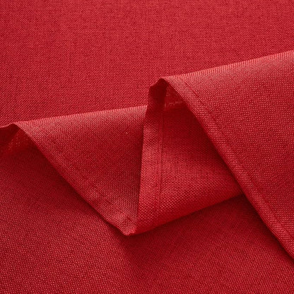 NLMUVW Red Linen Tablecloth Round, Christmas Table Cloth Water Resistant Textued Table Cover for Kitchen Dining Coffee Party, 48 Inch