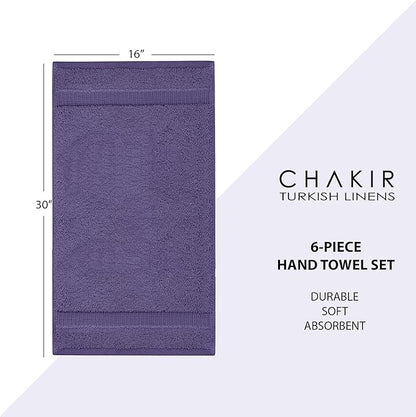Chakir Turkish Linens | Hotel & Spa Quality 100% Cotton Premium Turkish Towels | Soft & Absorbent (6-Piece Hand Towels, Plum)