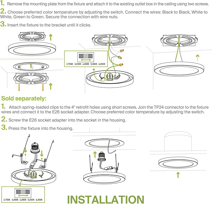 ASD LED 12" Round Flush Mount Ceiling Light Fixture, Low Profile Surface Lighting | 5CCT, Dimmable, Ultra-Thin, ETL Listed | 24W 1900LM 2700-6000K 120V | Kitchen, Bedroom, Hallway Lamp | Nickel