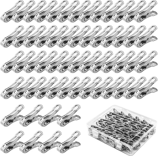 Aodaer 60 Pieces Stainless Steel Garden Clip with Strong Grip Heavy Duty Greenhouse Clips Anti-wind Garden Shed Film Shading Net Rod Clamps for Shade Cloth Plant Cover on Garden Hoops