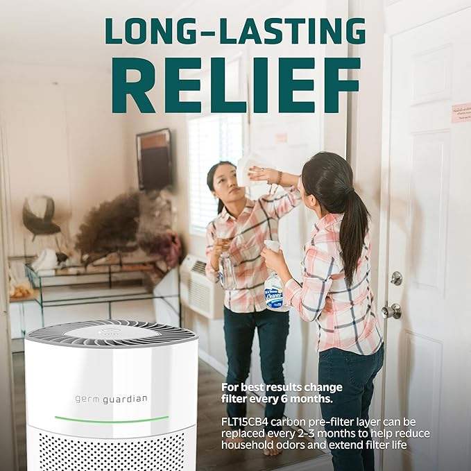 GermGuardian Filter V Toxin Clear HEPA Genuine Air Purifier Replacement Filter, Removes 99.97% of Pollutants, Common VOCs, Household Toxins, for AC3000, AC3050, AP3151 and AC151, Black/Green, FLT151VO