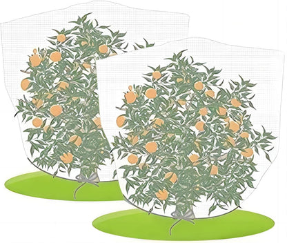 Agfabric Bird Netting 72" Hx72 W Garden Netting Insect Pest Barrier,Plant Cover Fruit Tree Netting Mesh Protection Bag with Drawstring,White,2 Pack