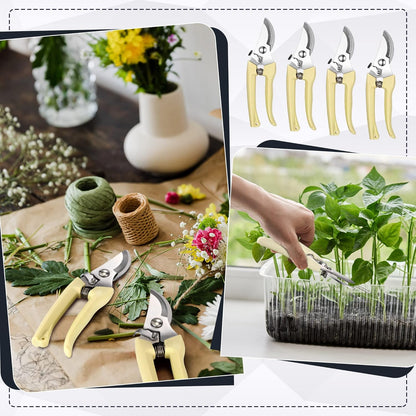 Chumia 30 Garden Flower Shears Pruning Scissors Heavy Duty Plant Scissors Trimming Garden Clippers Hand Tree Pruner for Yard Gardening Plants Hedge Flower Tree Cutting Secateurs (Beige)