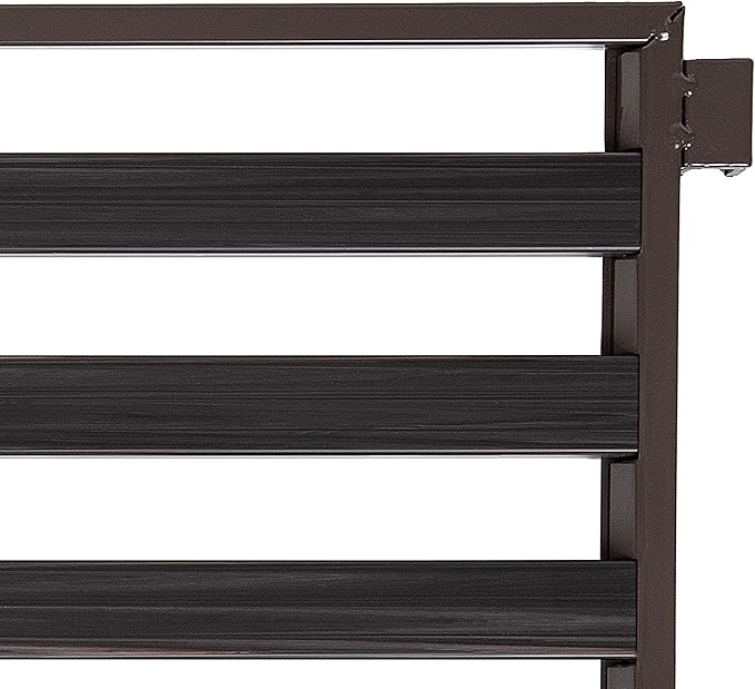 Seville Classics Sturdy Freestanding Storage Shelf for Bedroom, Closet, Entryway, Dorm Room Organizer Stackable Durable Metal Shoe Rack Espresso Slat, 3-Tier (NEW MODEL)