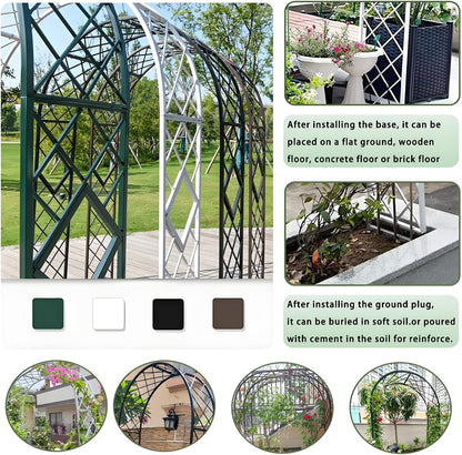 Heavy Duty Garden Arch Trellis, Wide Outdoor Metal Arbor Trellis Arch for Climbing Plants, Sturdy Garden Arbors for Wedding, Ceremony, Party, Lawn Décor Black 55.1''*15.7''*90.6''