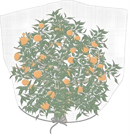 Agfabric Bird Netting 39" Hx39 W Garden Netting Insect Pest Barrier,Plant Cover Fruit Tree Netting Mesh Protection Bag with Drawstring,White