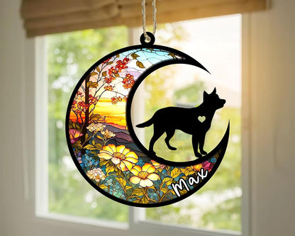 Personalized Dog Memorial, Custom Name Australian Cattle Heeler Dog Christmas Ornament, Custom Breeds, Pet Loss Light Catcher, Gifts for Lovers Loss of Pet Sympathy on Mothers Day Christmas