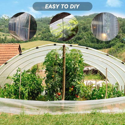 12' x 25' Greenhouse Plastic Film Sheeting Cover 6 Mil Thickness, Clear Greenhouse Cover Polyethylene Plastic UV Resistant Anti-drip, Anti-Fog for Farms, Agriculture, Garden, Farm Plastic Cover