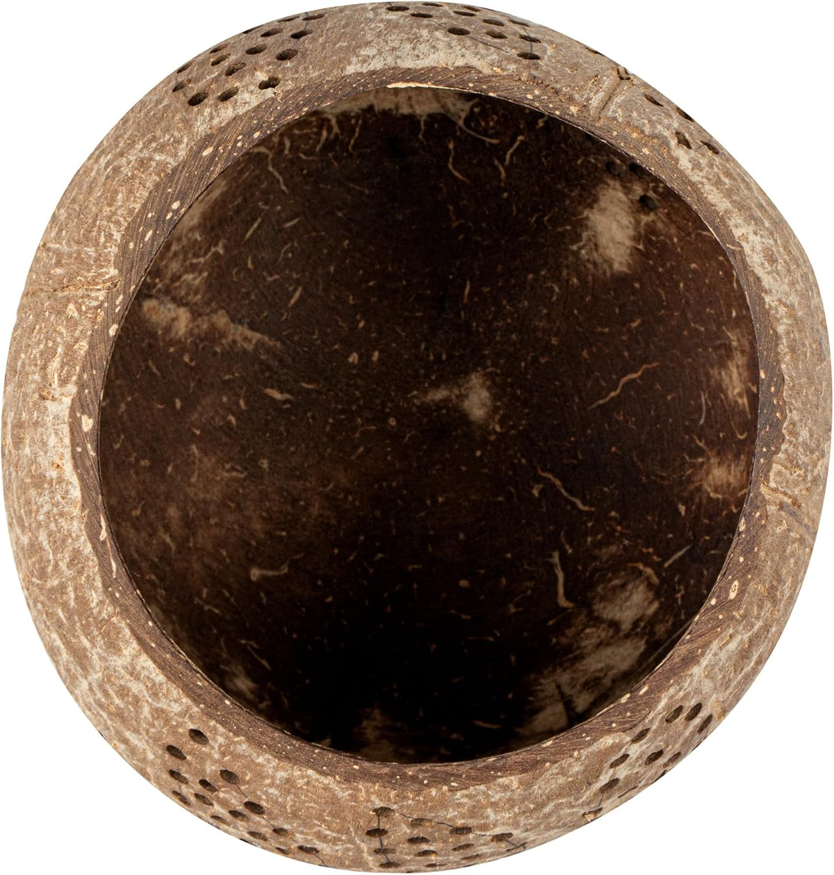Restaurantware-Coco Casa 4 x 3.3 Inch Coconut Shell Candle Holders, 1 Reusable Tealight Holders - Candle Not Included, Leaf Pattern, Brown Coconut Bowls For Candles, Handcrafted