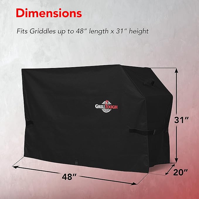 Heavy Duty Griddle Cover for Outdoor Griddle, Fits 28 Inch Griddle – Waterproof, Weather Resistant, UV & Fade Resistant with Adjustable Straps – Flat Grill Cover, Black
