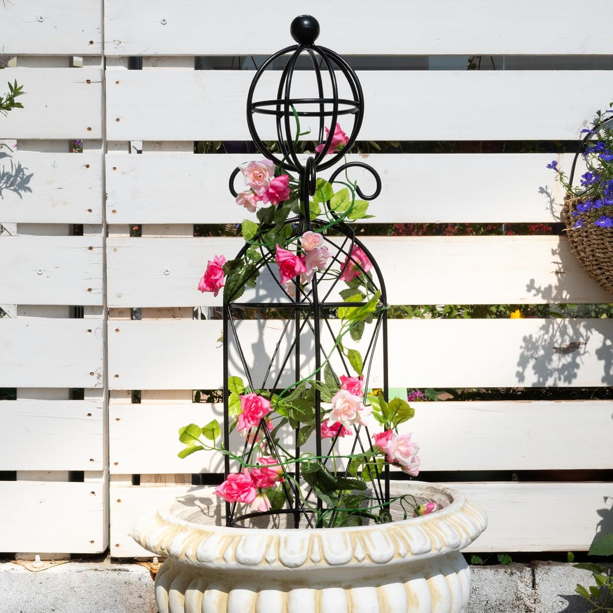 Garden Obelisk Trellis for Climbing Plants - 27.1" x 7.8" -Durable Metal Design, Rust-Proof, Ideal for Indoor & Outdoor Use, Perfect for Roses, Topiaries, and Garden Decor