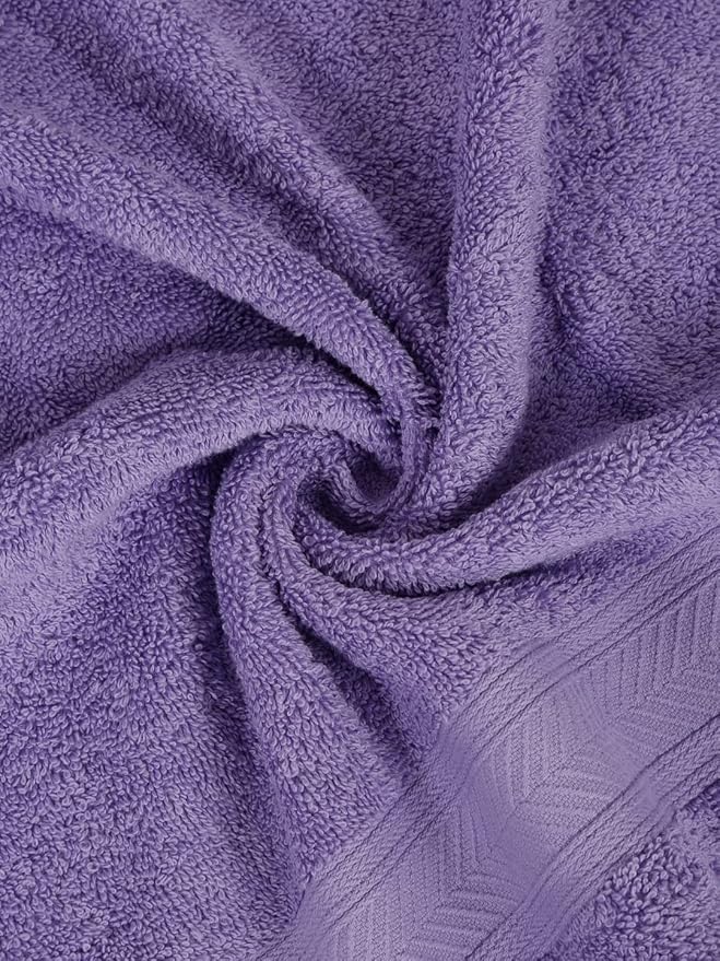 Casa Lino Face Towels & Body Wash Cloths for Showering - 100% Cotton Wash Cloths for Bathroom - Highly Absorbent & Quick Drying Washcloth Set - Cotton Washcloths 24 Pack (12" x 12") - (Purple)