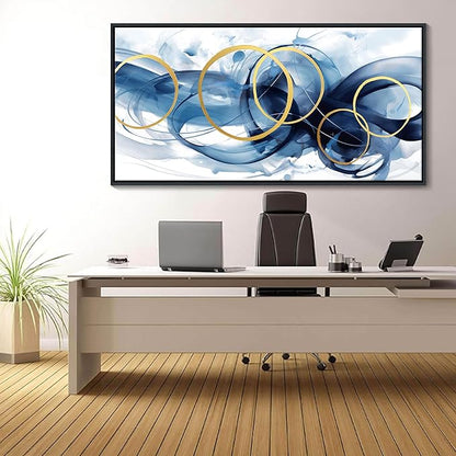 HKDGOKA Large Canvas Wall Art Decor Abstract Paintings for Living Room Framed Blue Bathroom Pictures Wall Decor 20x40 In Prefer Bedroom Farmhouse Dining Room Kitchen Restroom Gamer Room Decor
