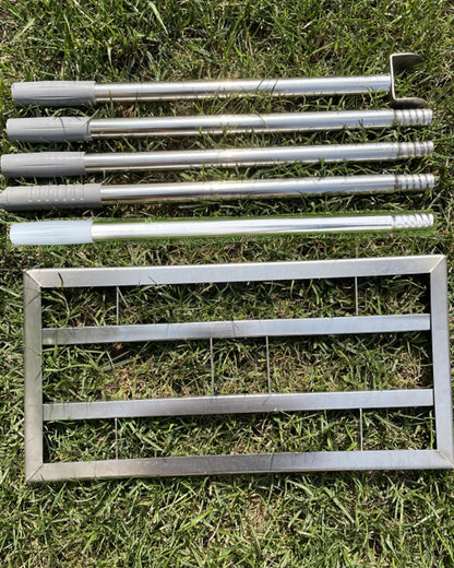 2025 Updated Lawn Leveling Rake, Lawn Leveler Tool with Double-Sided Design,70'' Adjuatble Stainless Steel Garden Rake, Rustproof Rakes Suitable for Landscaping Golf Course, Sand, Gardens, and Ranch