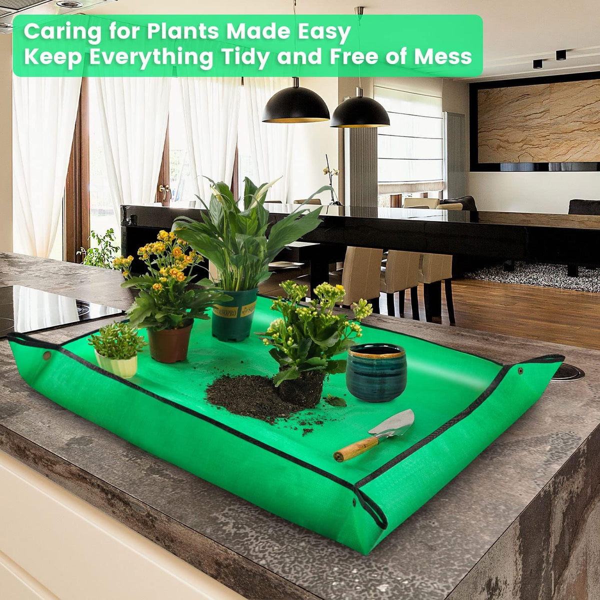 3PCS 39.5" x 31.5" Large Potting Mat for Indoor Plants Transplanting and Dirt Control Garden Gifts for Women Men