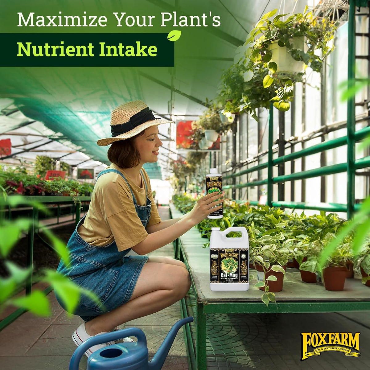 FoxFarm BushDoctor Cal-Mag - Liquid Calcium & Magnesium Supplement, Prevents Blossom End Rot & Tip Burn - Formula with 3% Calcium, 0.9% Magnesium for Gardening- NPK 1-0-0 (Gallon)