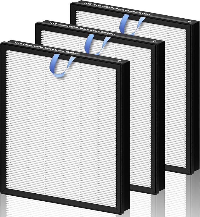 Improvedhand Vital 100S HEPA Replacement Filter Compatible With LEVOIT Vital 100S/100S-P Air Purifier, High-Efficiency 3-IN-1 True HEPA and Activated Carbon Filters, Pack of 3, White