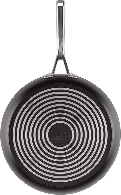 KitchenAid Hard Anodized Induction Nonstick Fry Pan/Skillet with Lid, 12.25 Inch, Matte Black