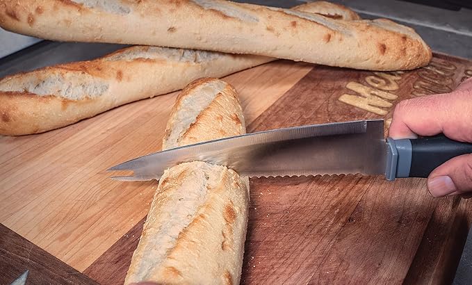 VIPER Grill Utility Knife - 8 inch High Carbon Stainless Steel Chef Knife Bread Knife Meat Turner Bottle Opener with Sheath Grilling Gifts for Dad Men