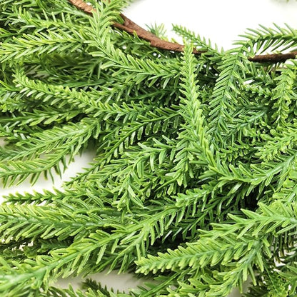 NSBELL 6 Ft Artificial Norfolk Pine Garlands, Real Touch Winter Pine Garland, Green Artificial Greenery Garland for Table, Mantle, Wall, Indoor, Outdoor Christmas Decorations