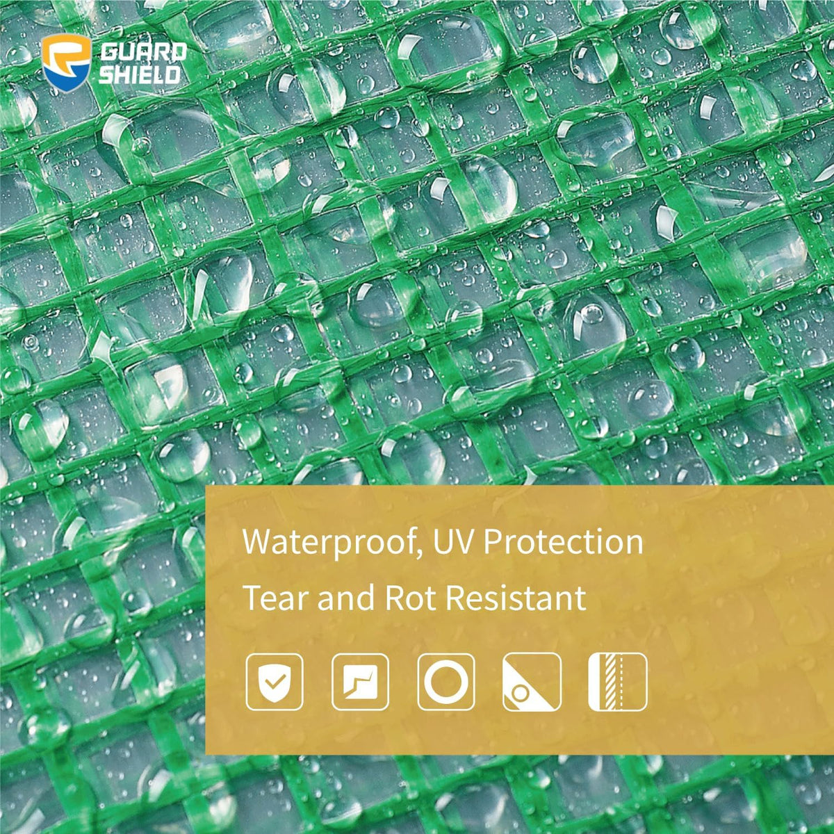 GUARD SHIELD Clear Green Tarp Heavy Duty 8x20 Feet Waterproof for Greenhouse Outdoor Garden Poly Cover UV Resistant 3x3 Weave 10mil