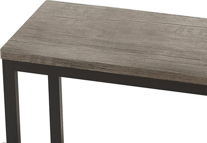 Harper & Bright Designs 4-Piece Dining Table Set, 60.2" L Solid Wood Dining Table with 3 Stools and Metal Frame for Kitchen Dining Room, Grey Brown
