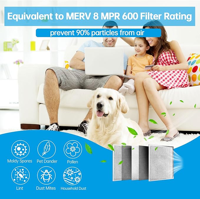 UBeesize 24x30x1 Reusable Electrostatic Air Filter HVAC AC Furnace Filter,MERV 8,Washable, Lasts a Lifetime,Permanent Air Filter,Breathe Fresher,Home And Office(Actual Size:23.78x29.84x0.8 Inch)