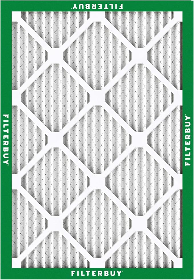 Filterbuy 15x20x1 Air Filter MERV 8 Essential Dust & Allergy Defense (5-Pack), Electrostatic Pleated HVAC AC Furnace Filters Replacement, Made in USA (Actual Size: 14.50 x 19.50 x 0.75)