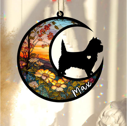 Personalized Dog Memorial, Custom Name Cairn Terrier Dog Christmas Ornament with Name, Custom Breeds, Pet Loss Light Catcher, Gifts for Lovers Loss of Pet Sympathy on Mothers Day Christmas