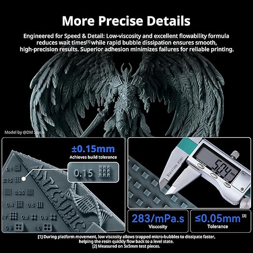 ANYCUBIC 2nd Gen Resin Technology ABS-Like Resin 2.0 Bundle, 3D Printer Resin with High Toughness, More Precise Details, Wide Compatibility for All LCD Resin 3D Printers (Grey, 4kg in Total)