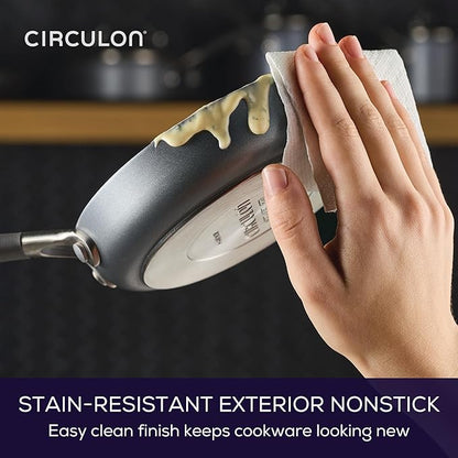 Circulon A1 Series with ScratchDefense Technology Nonstick Induction, Mini Frying Pan/Skillet, Metal Utensil Safe, 6.25 Inch Open Fry Pan - Graphite