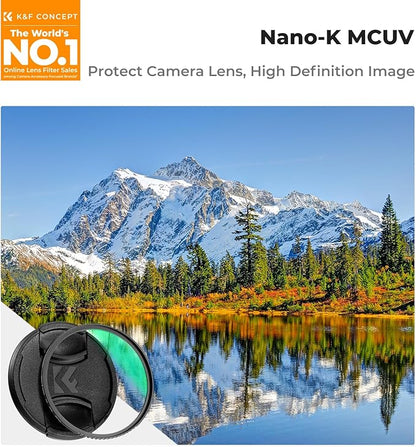 K&F CONCEPT 67mm MC UV Lens Protection Filter with Lens Cap Cleaning Cloth Optical Glass Ultra Slim 18 Multi-Layer Coatings Camera Lens UV Filter (K-Series)