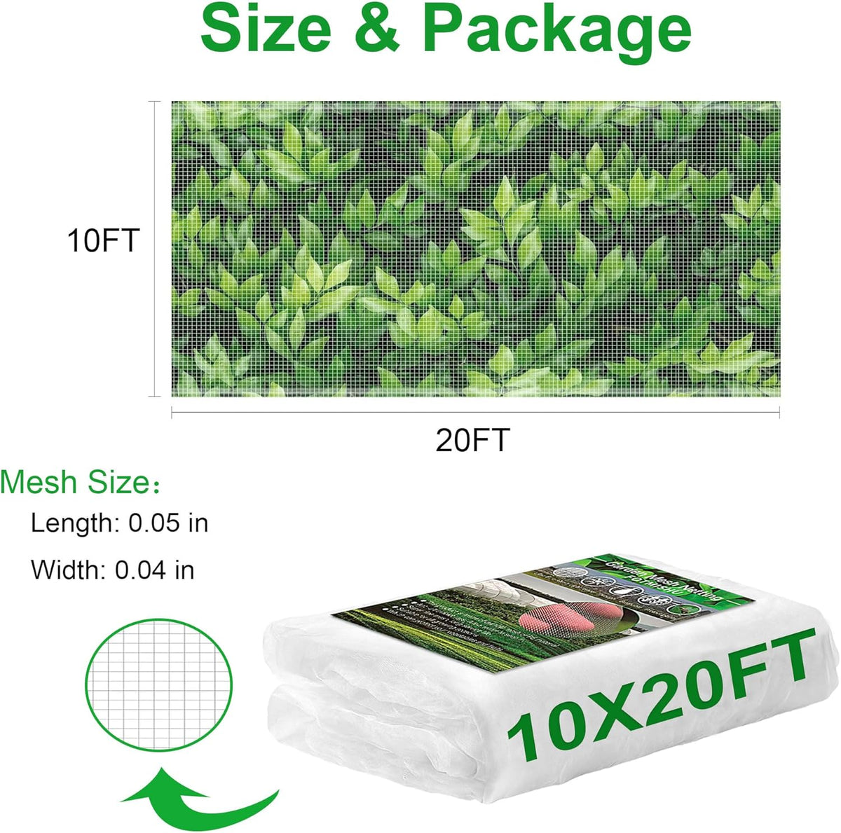 FOTMISHU Garden Netting 10x20FT 2 Packs Ultra Fine Mesh Netting Bird Barrier Protection Vegetable Fruit Tree Bushes Plant Cover for Raised Bed