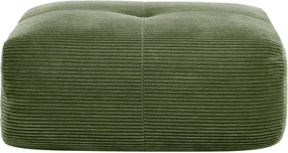 SoarFlash Corduroy Sectional Sofa Ottoman,Green