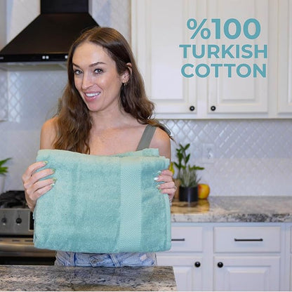TEXTILOM 100% Turkish Cotton Oversized Luxury Bath Sheets, Jumbo & Extra Large Bath Towels Sheet for Bathroom and Shower with Maximum Softness & Absorbent (40 x 80 inches)- Aqua